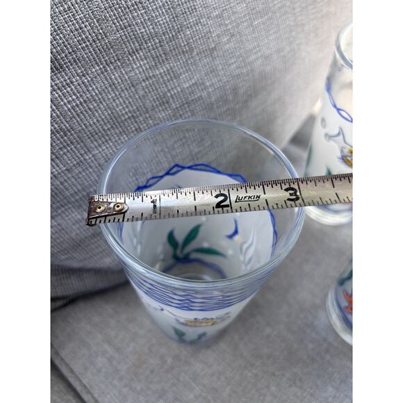 Vintage KIG Nautical Glass Tumbler (s) LOT OF 4 Tropical Fish Clear Frosted - Picture 8 of 8